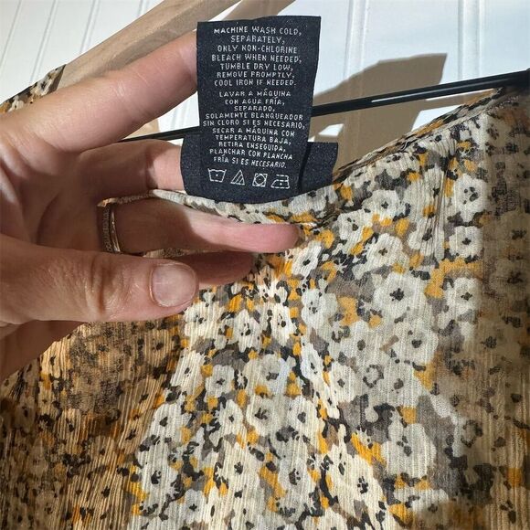 LYS Boho Cottagecore Sheer Floral Lace Hem Tank Top 1X Indie Romantic Festival - Picture 7 of 10